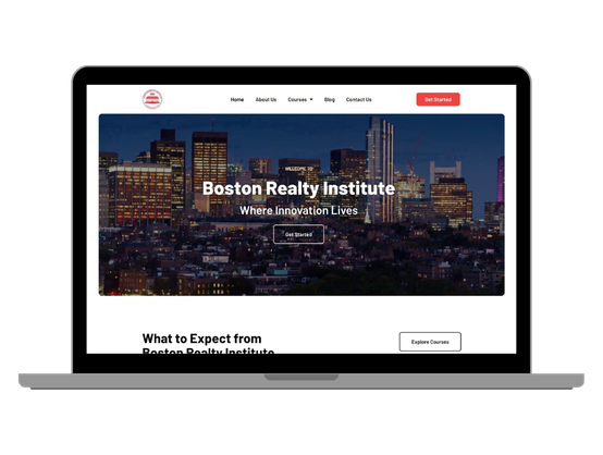 Course-first website for a real estate institute