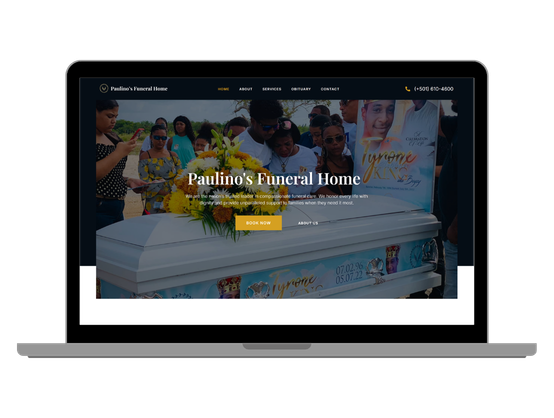 Funeral home website with booking and e-commerce
